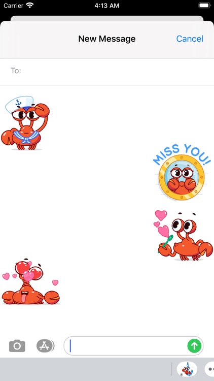 Animated Snappy Crab Sticker