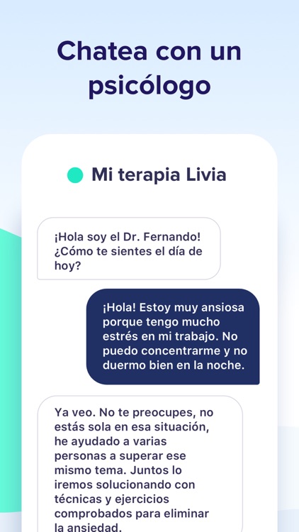 Livia: Chatea con un psicólogo