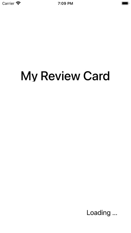 My Review Card