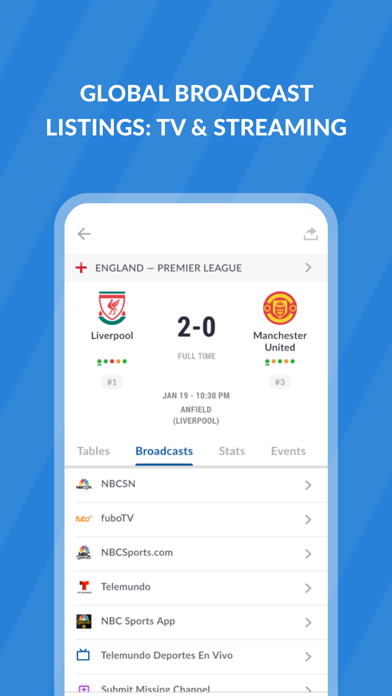 Live Soccer TV Scores & Stats for Android  Download Free [Latest