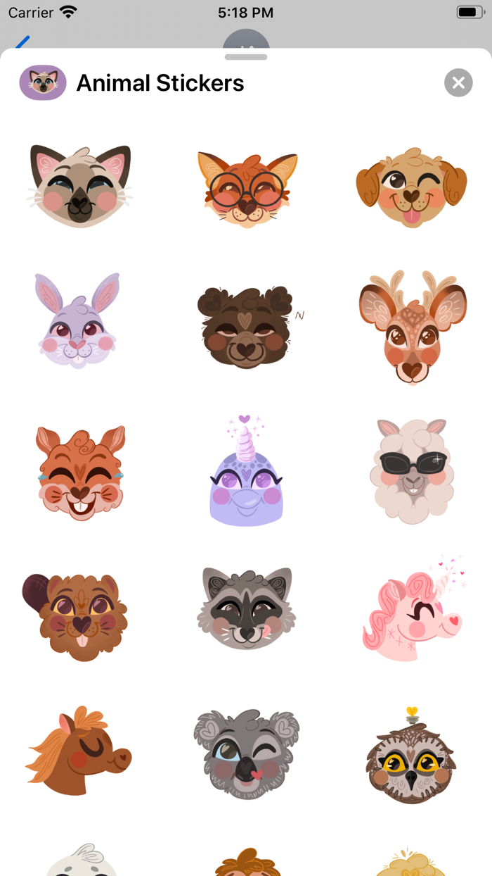 Cute Animal Animated Stickers