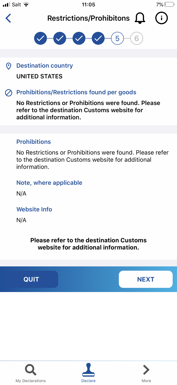 EAD Customs Declarations