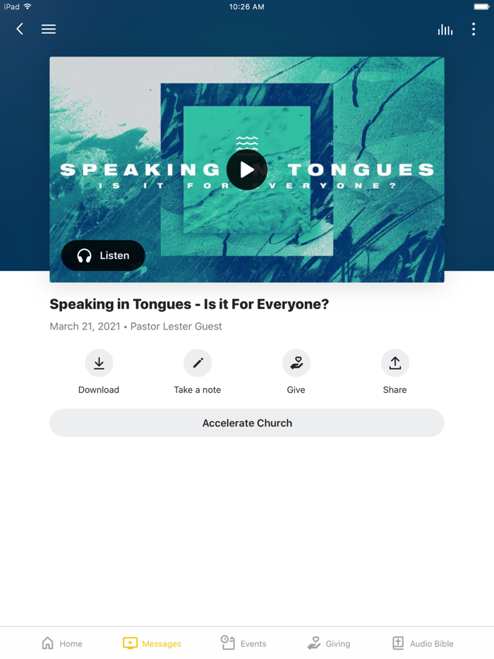 Accelerate Church MI