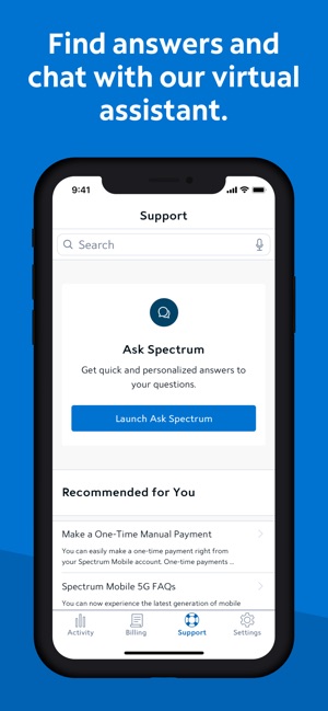 Spectrum Mobile Account on the App Store
