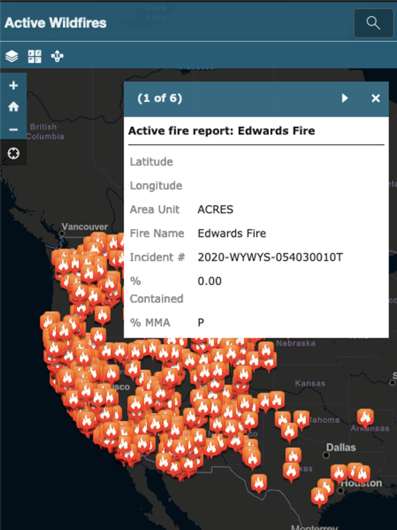 Active Wildfire Tracker Map screenshot 2