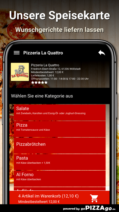 Pizzeria La Quattro Wöllstadt screenshot 4