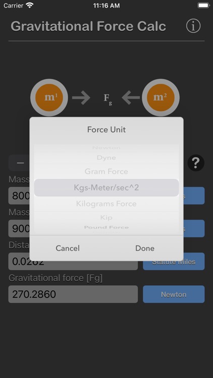 Gravitational Force Calculator screenshot-9