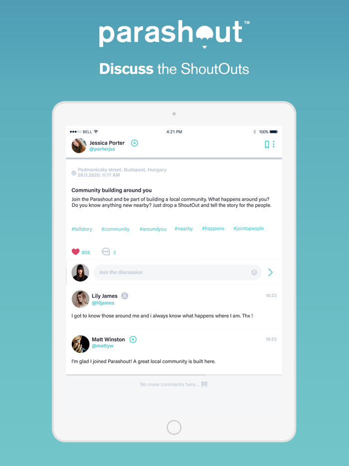 Parashout Local community app