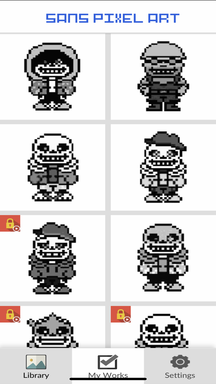 Undertale Sans Color by number