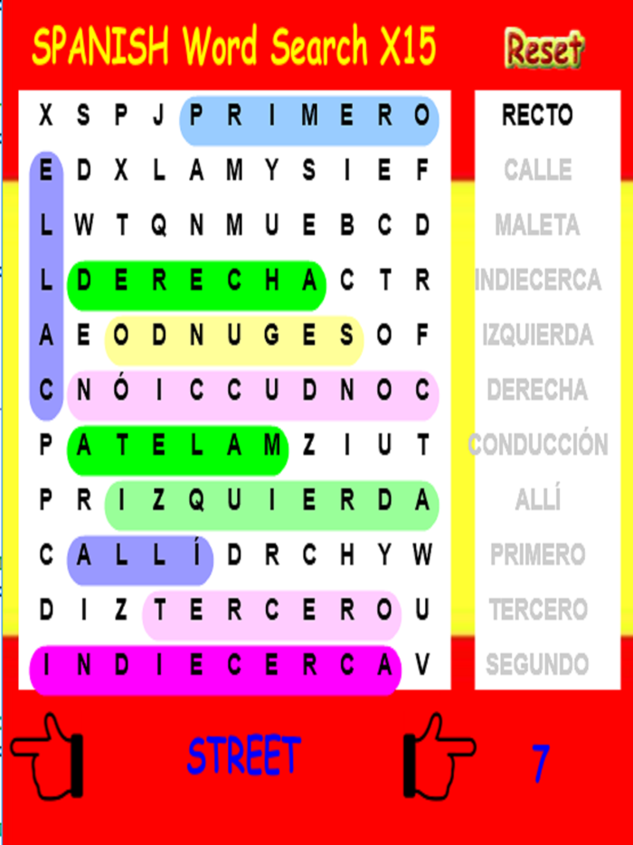 SLX Spanish Word Search