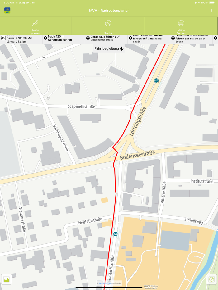 MVV - Radroutenplaner