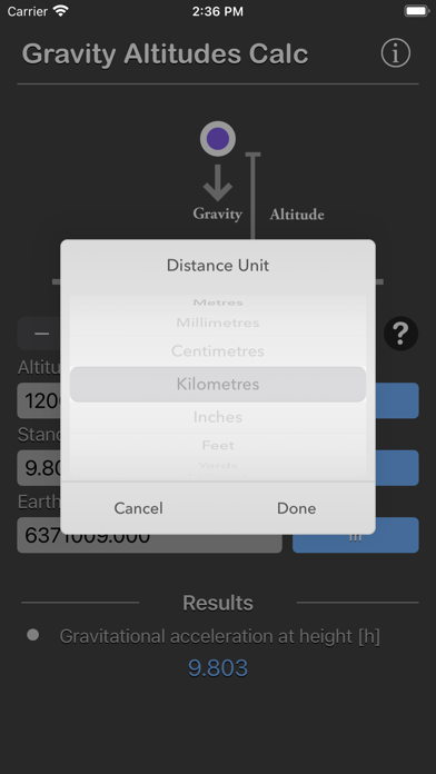 Gravity Altitudes Calculator screenshot 3