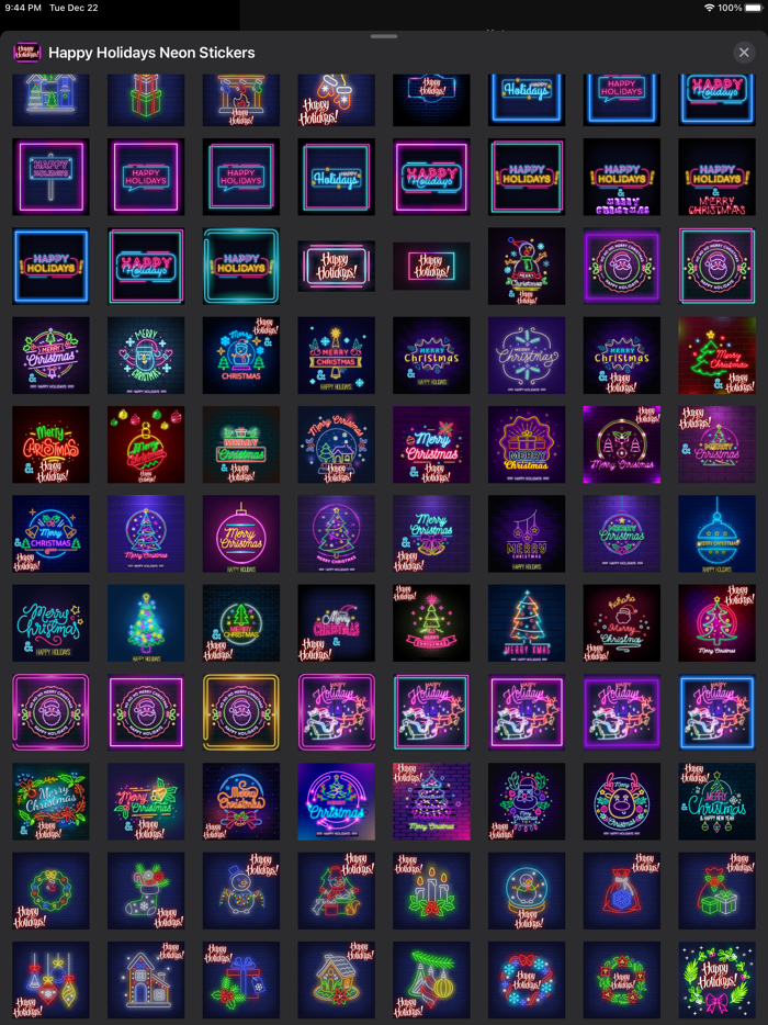 Happy Holidays Neon Stickers