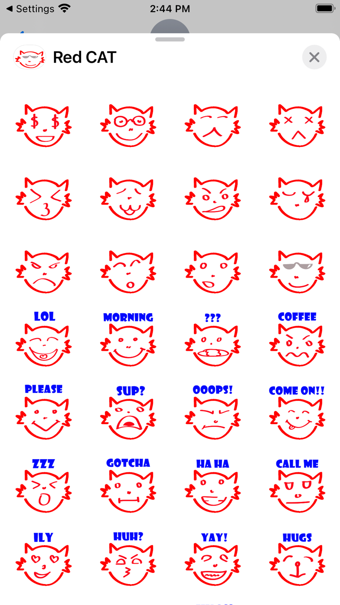 Red CAT Sticker Pack