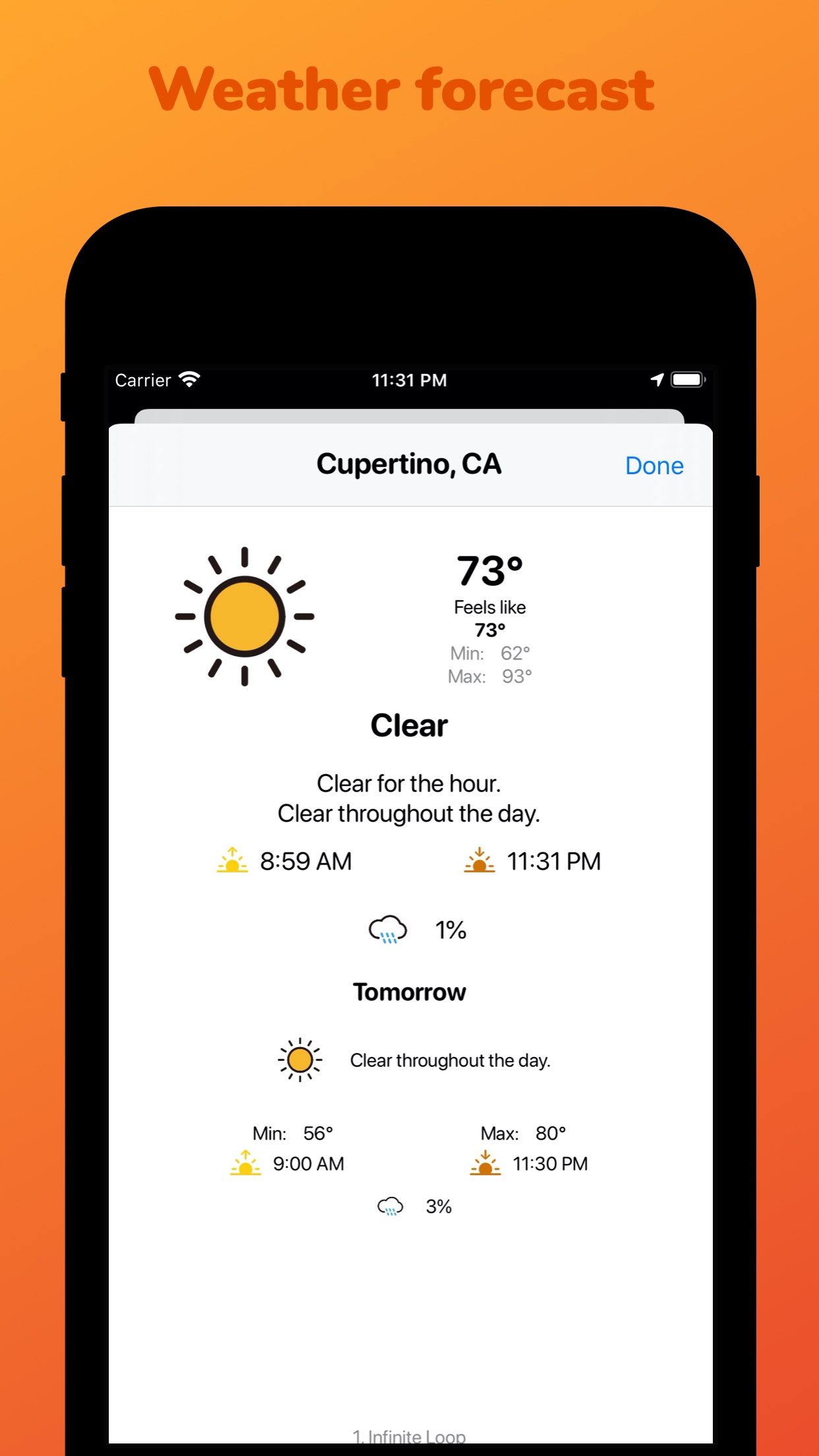 Screenshot do app DefiniteList