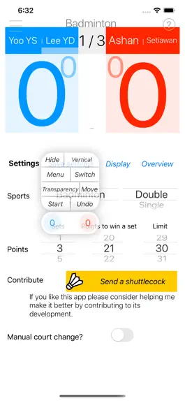 Game screenshot Badminton Scoreboard apk