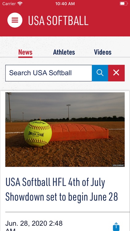 USA Softball Mobile App