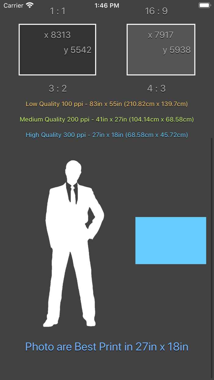 Photo Print Sizes Calculator
