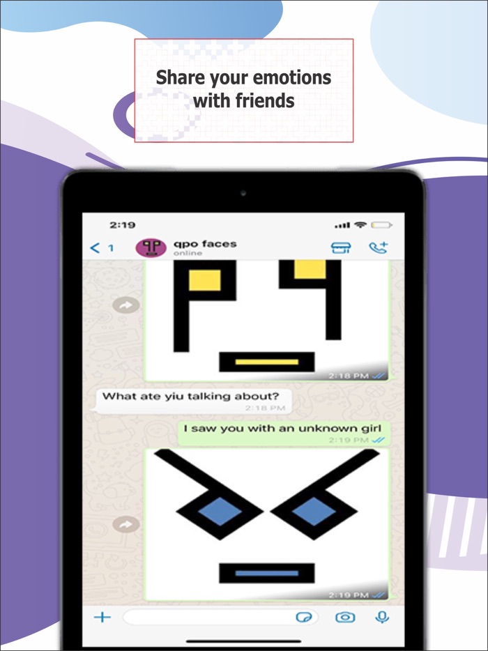 qpo faces modern stickers