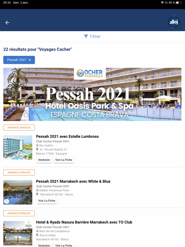 ALLOJ Restaurant voyage cacher