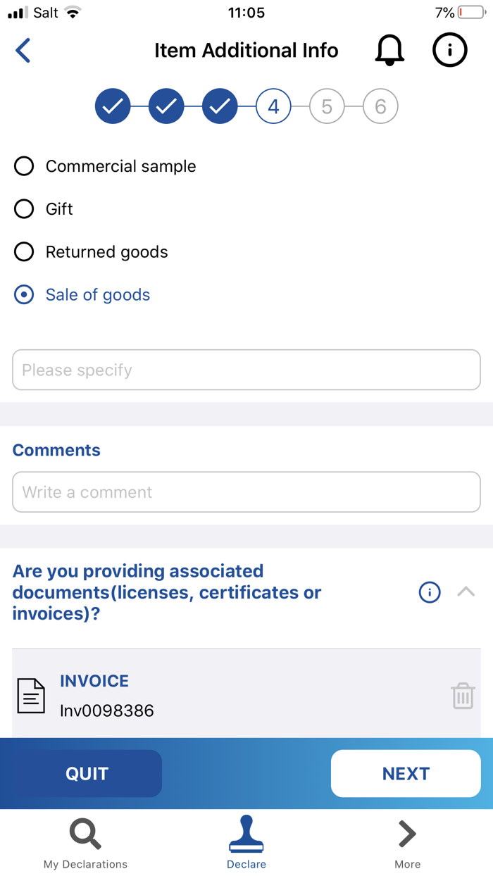 EAD Customs Declarations