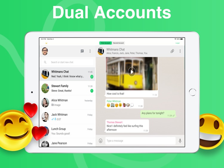 Dual Whats Web App for iPad