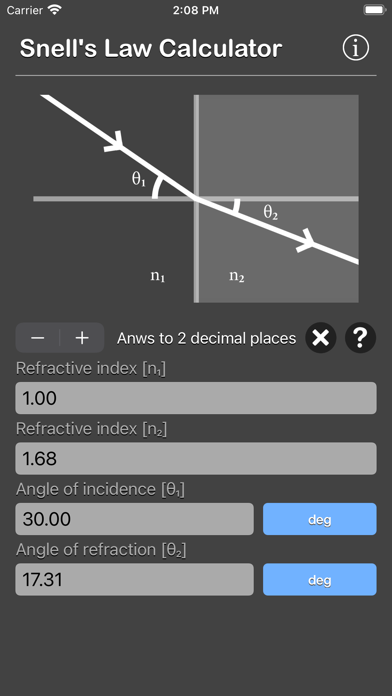 Snell Law Calculator screenshot 4