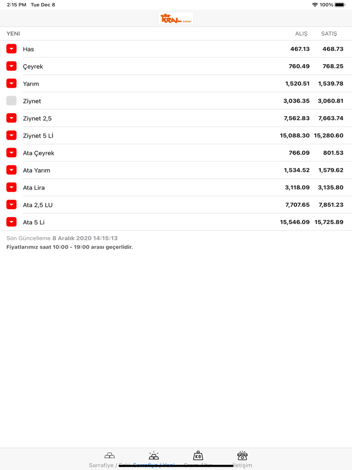 Kral Sarraf -Canlı Altın Takip