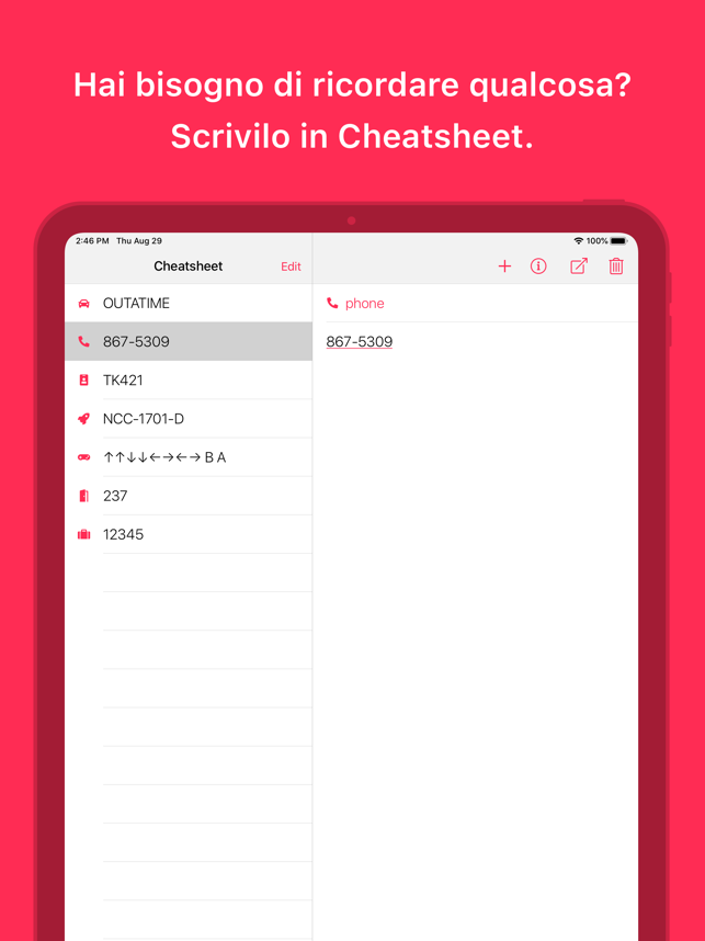 ‎Cheatsheet Appunti Screenshot