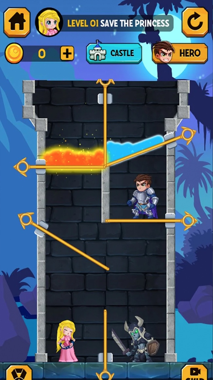 Hero Saves Princess Pull Pin