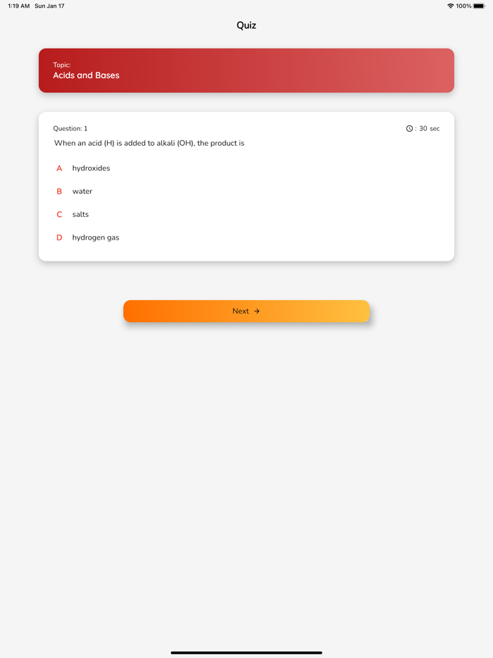 O Level Chemistry Quiz