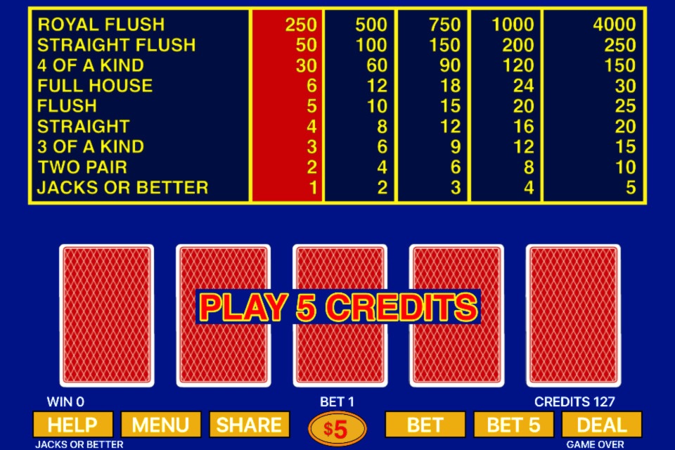 Jacks or Better - Video Poker! screenshot 4