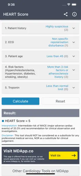 Game screenshot HEART Score Calculator apk