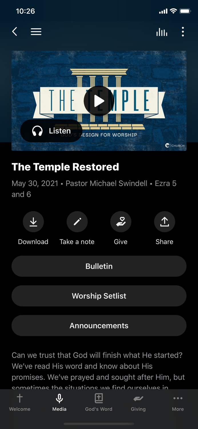 The Wellspring Church App