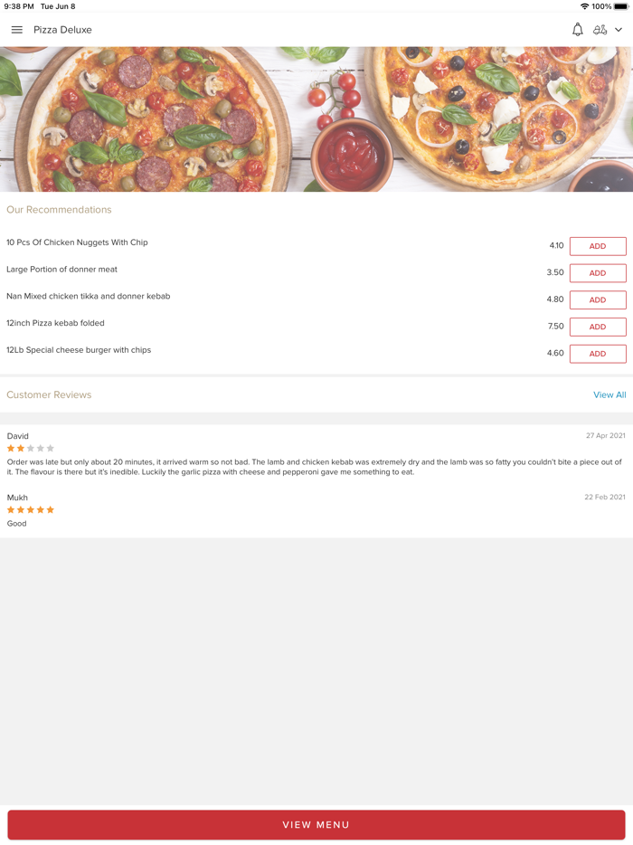 Pizza Deluxe Gorton.