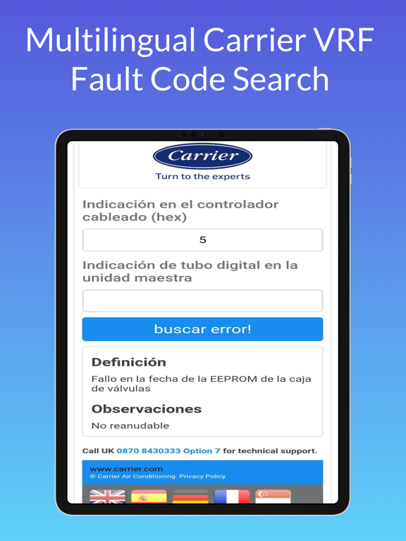 Carrier VRF FaultCode Tool screenshot 2