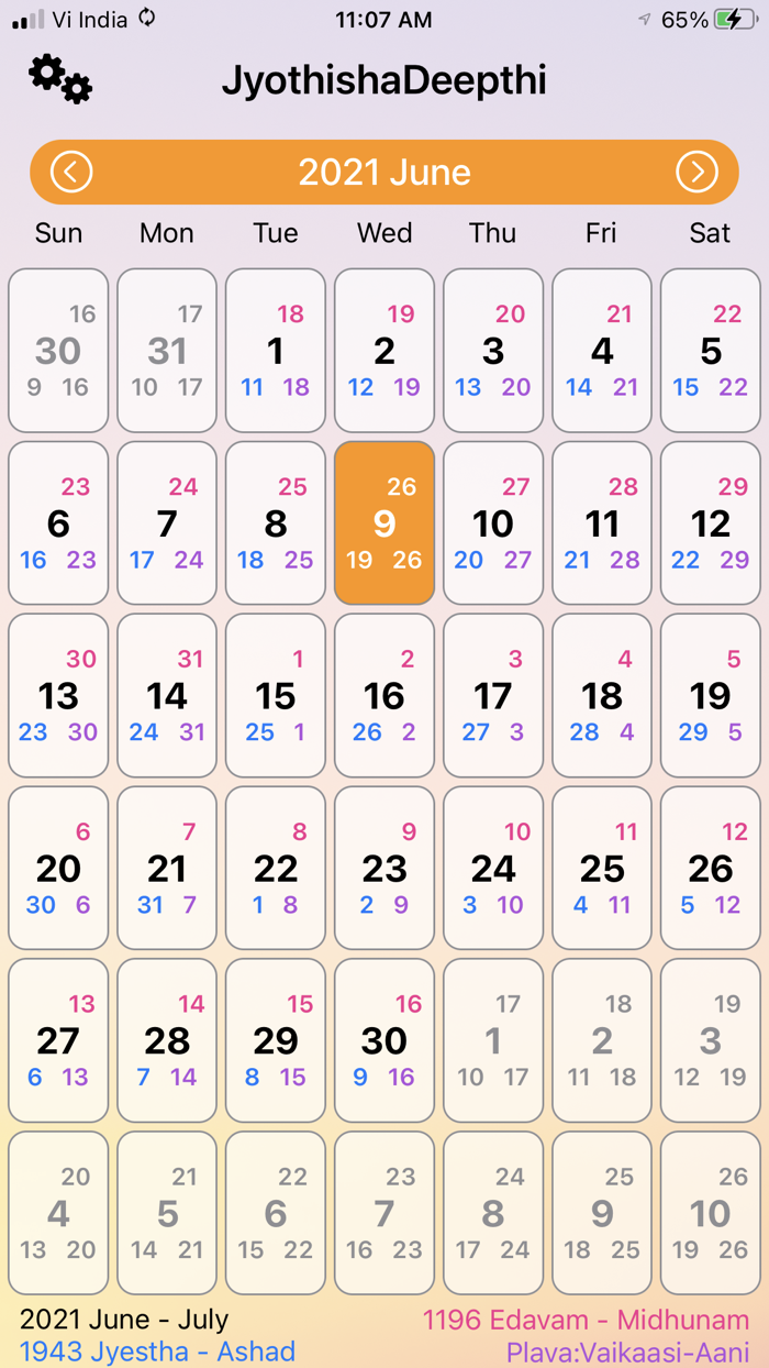 JyothishaDeepthi Calendar