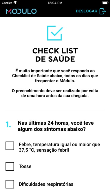 Módulo - Checklist de Saúde