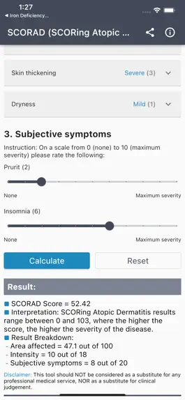 Game screenshot SCORAD Calculator apk