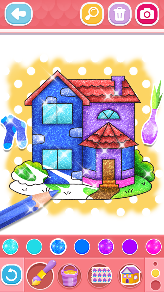 Glitter House coloring