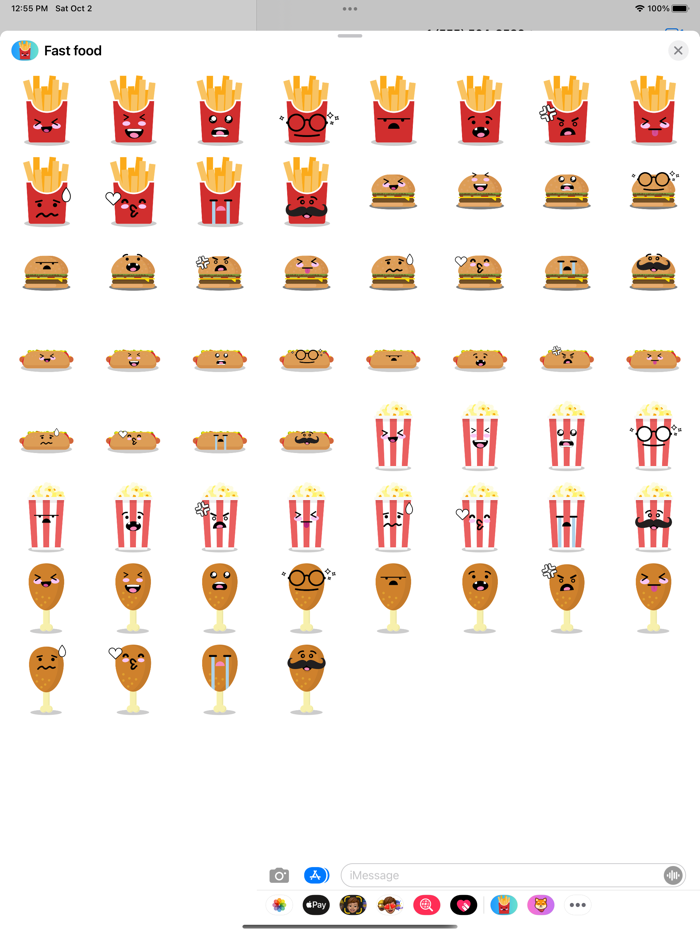 Fast food emotions stickers
