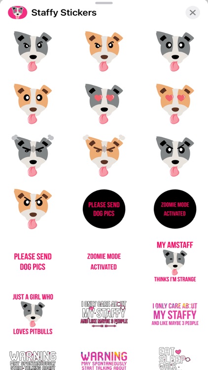 Staffy Terrier Dog Stickers screenshot-3