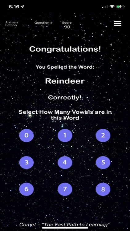 Animals - Comet Spelling Game