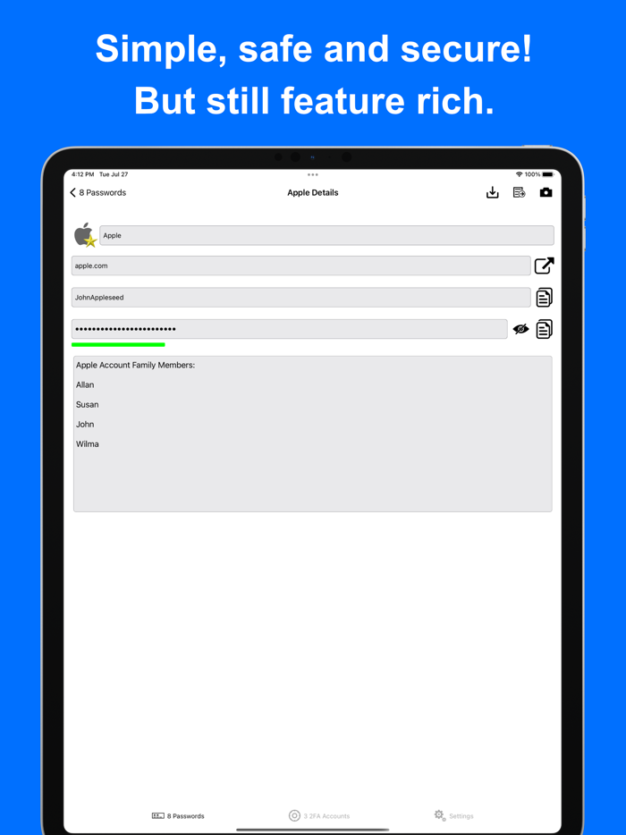 TaaDA - Passwords and 2FA