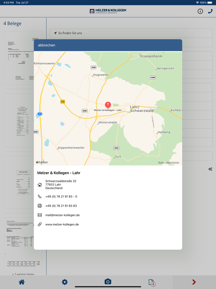 Melzer  Kollegen Beleg App
