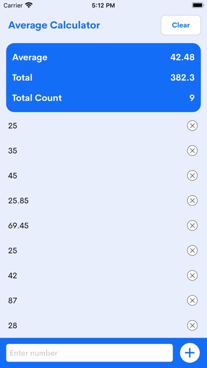 Quick Average Calculator