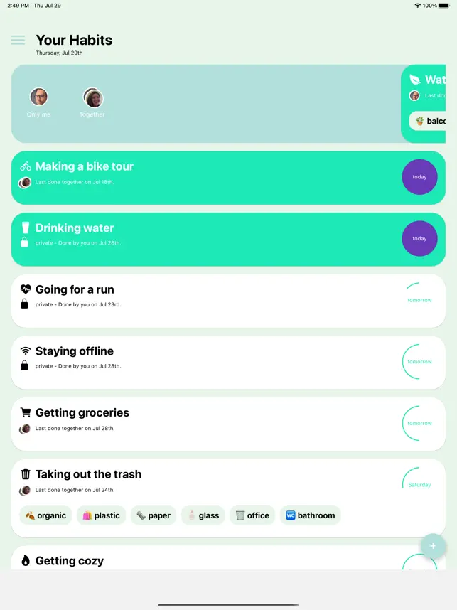 Captura de Pantalla 1 Groovy - Build Habits Together iphone