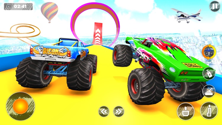 Hot Monster Truck Racing Stunt