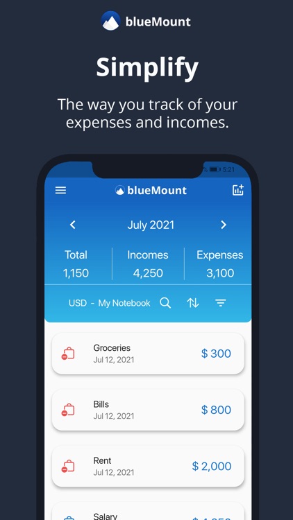 BlueMount - Money manager