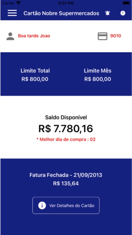 Cartão Nobre Supermercados